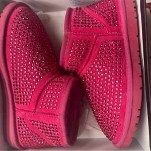 AKIRA Hot Pink Rhinestone Women's Boots